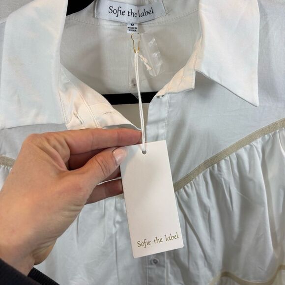Brand new with Tags Sofie the Label White Balloon Sleeve Mini Dress Size Medium - Picture 15 of 16